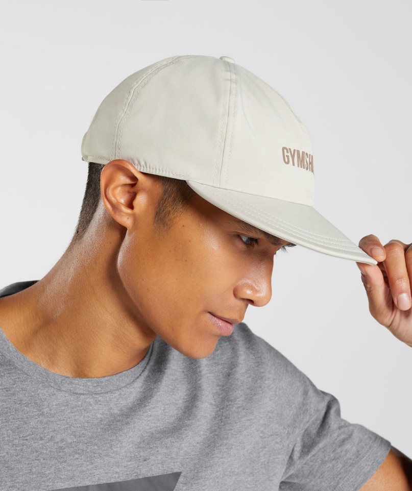 Gymshark Flat Peak Caps Cream | CA D5A7N6